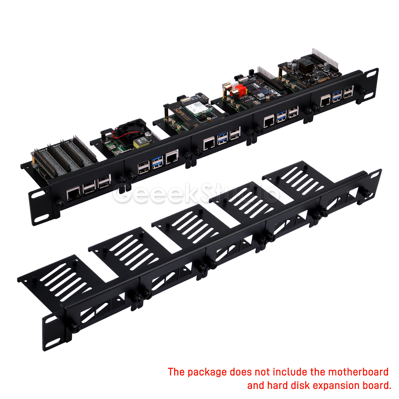 Raspberry Pi Rackmount 1U 19 Inch - Raspberry Pi 5/4B/3B+ için 1U Raf