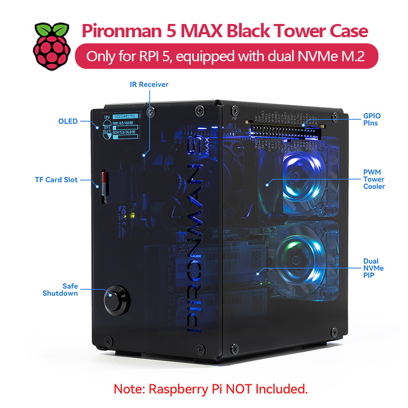 Pironman 5 MAX, Raspberry Pi 5 - Argon One V3 M.2 Nvme Case incelemesi ve fiyatı